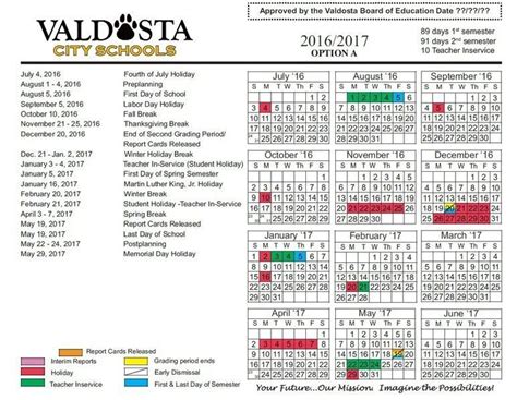 Valdosta State Calendar